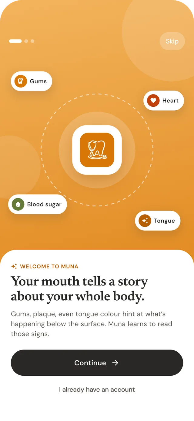 The welcome screen: your mouth tells a story about your whole body.